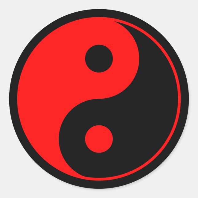 Sticker Rond SYMBOLE ROUGE YIN Yang (Devant)