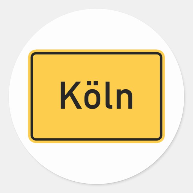 Sticker Rond SYMBOLE ROUTIER DE Cologne, Allemagne (Devant)