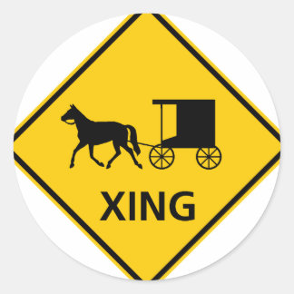 Sticker Rond Symbole routier de passage à cheval