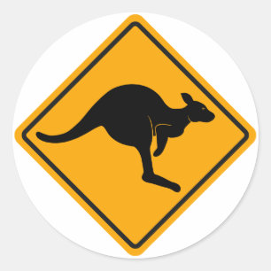 Sticker Rond SYMBOLE ROUTIER Kangaroo