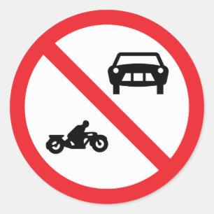 Sticker Rond Symbole routier sans véhicules
