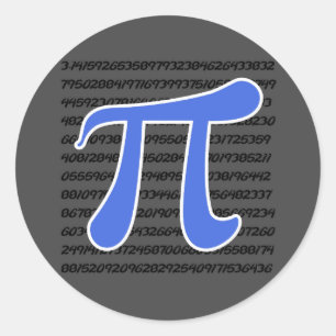 Sticker Rond Symbole Royal Blue Pi