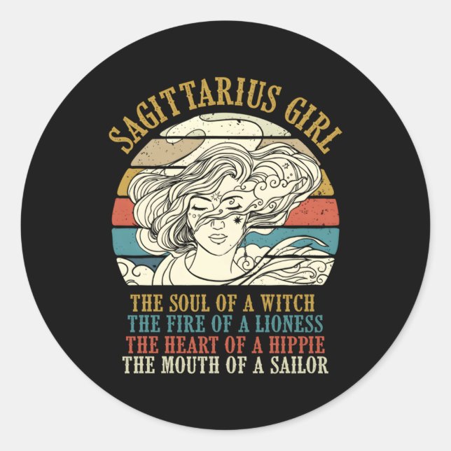 Sticker Rond SYMBOLE Sagittaire Zodiaque Horoscope (Devant)