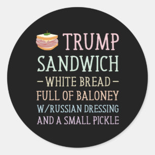 Sticker Rond SYMBOLE sandwich Trump Drôle