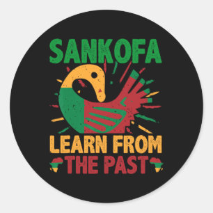 Sticker Rond Symbole Sankofa et Adinkra Ghana pour l'histoire d