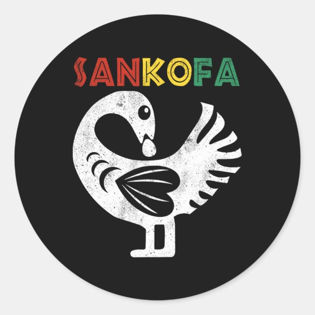 Sticker Rond Symbole Sankofa JunetDix Ghana Adinkra Sankofa (Devant)