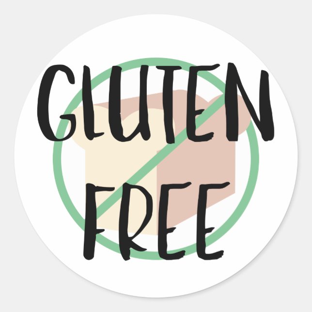 Sticker Rond Symbole sans gluten Aucun blé ou pain (Devant)