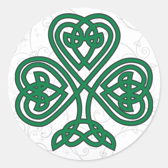 STICKER ROND SYMBOLE SHAMROCK IRLANDAIS (Devant)