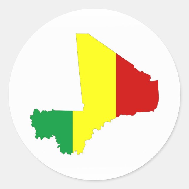 Sticker Rond symbole silhouette de la forme du drapeau du pays  (Devant)