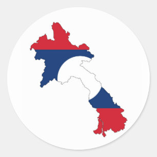 Sticker Rond symbole silhouette du drapeau du pays laos