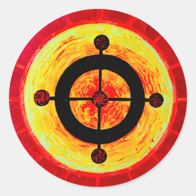 Sticker Rond Symbole solaire celtique (Devant)