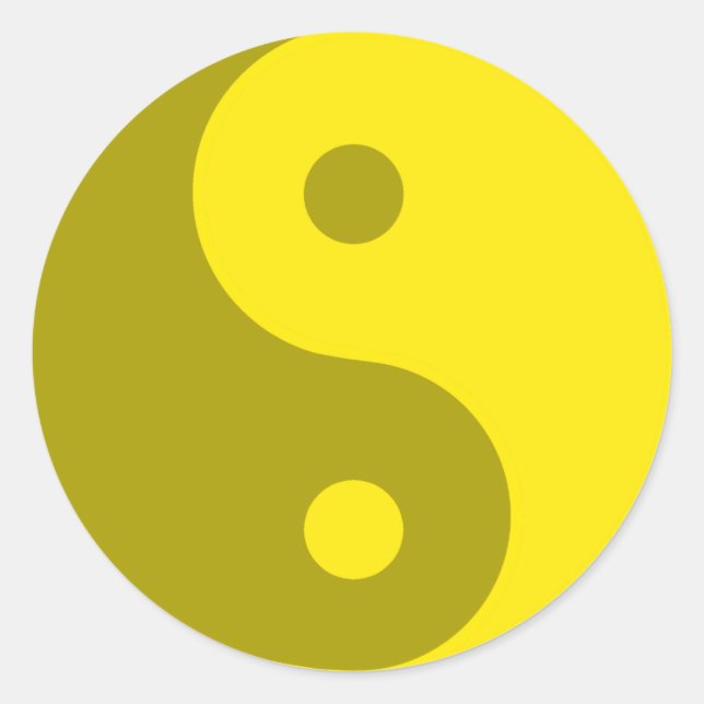 Sticker Rond Symbole spirituel Jaune Yang (Devant)