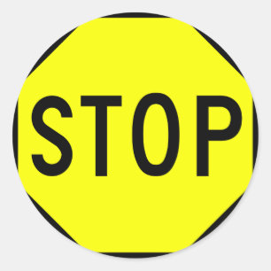 Sticker Rond Symbole Stop Street Road Signal Attention Trafic