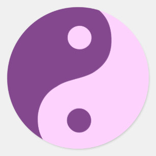 Sticker Rond Symbole taoïste de Yin Yang violet