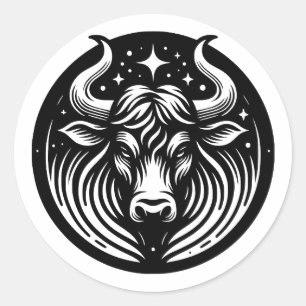 Sticker Rond Symbole Taurus Taureau Horoscope