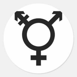 Sticker Rond Symbole transgenre noir