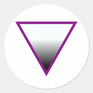 STICKER ROND SYMBOLE TRIANGLE ASEXUEL