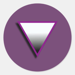 STICKER ROND SYMBOLE TRIANGLE ASEXUEL 3D