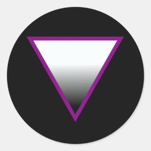 STICKER ROND SYMBOLE TRIANGLE ASEXUEL 3D