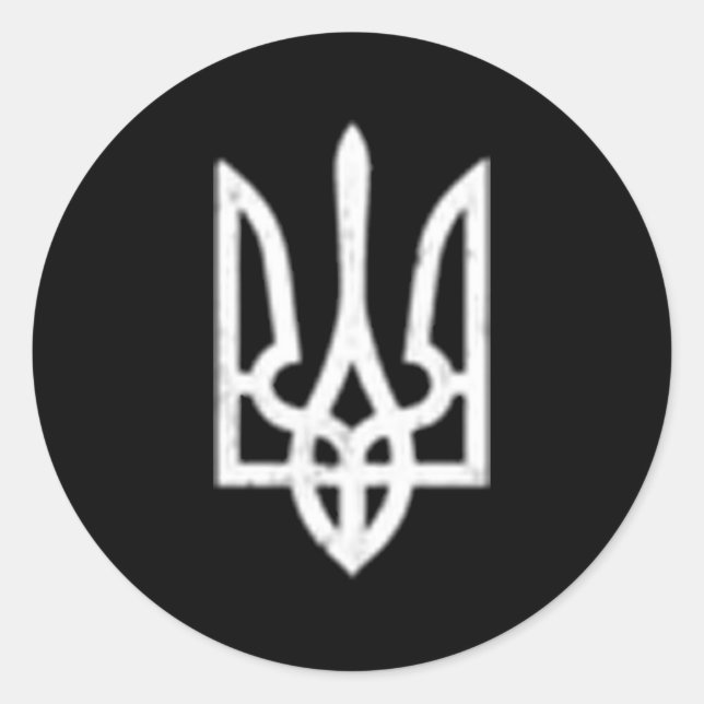 Sticker Rond SYMBOLE TYZUB Ukraine Trident (Devant)