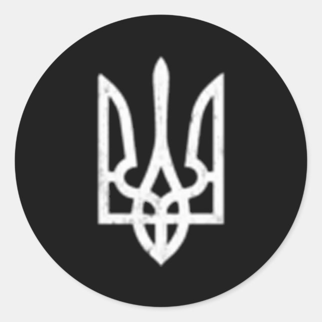 Sticker Rond SYMBOLE TYZUB Ukraine Trident (Devant)