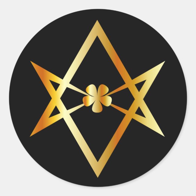 Sticker Rond Symbole Unicursal hexagramme (Devant)