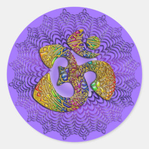Sticker Rond Symbole universel OM / AUM - Ornement