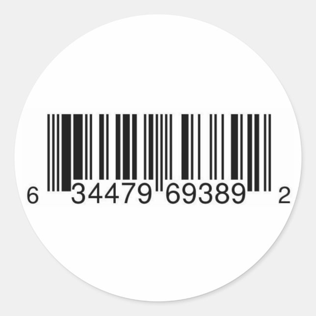 Sticker Rond Symbole UPC générique pour la vente de CD (Devant)