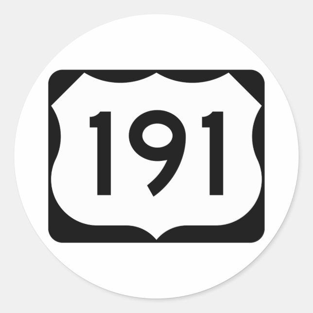 Sticker Rond SYMBOLE US Route 191 (Devant)