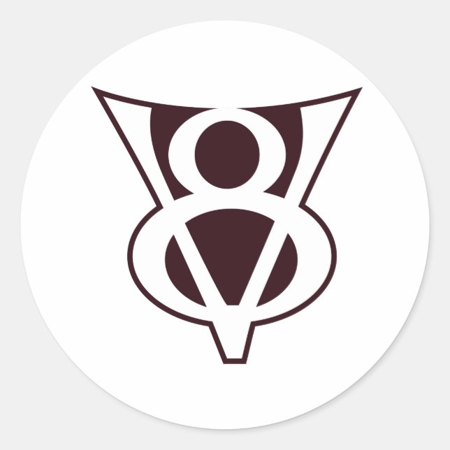 Sticker Rond Symbole V8 (Devant)