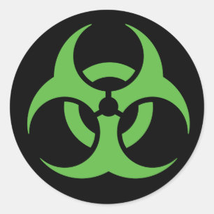 Sticker Rond Symbole vert de Biohazard