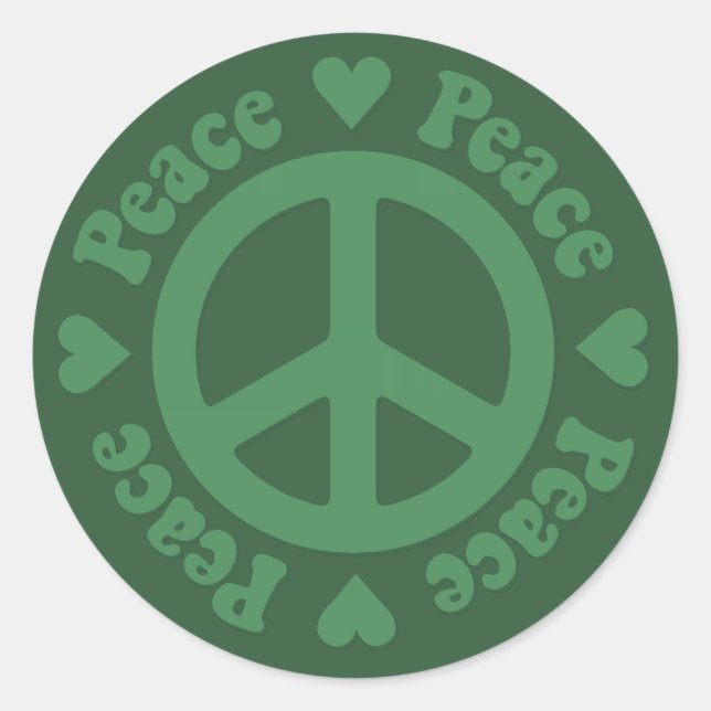 Sticker Rond Symbole vert de la paix (Devant)