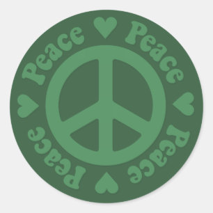 Sticker Rond Symbole vert de la paix