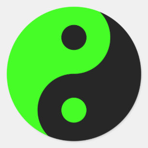 Sticker Rond Symbole vert Yin Yang