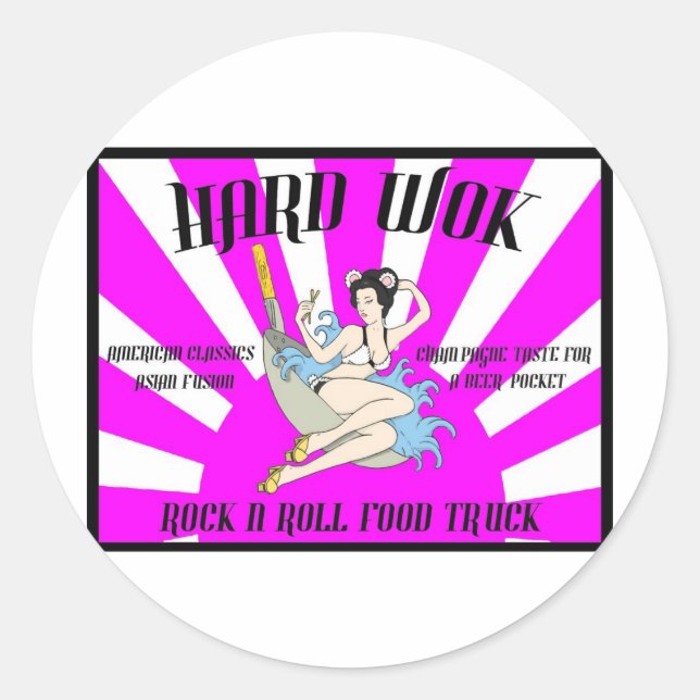 Sticker Rond SYMBOLE vintage DU Café Dur Wok (Devant)