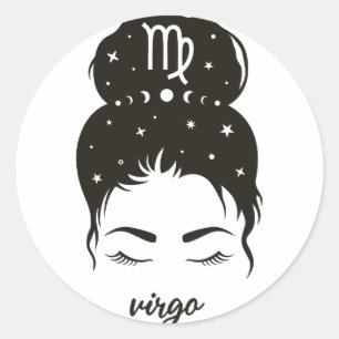 Sticker Rond Symbole Virgo Zodiac