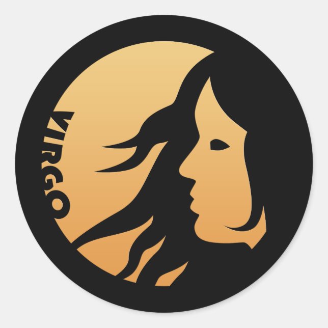 Sticker Rond Symbole Virgo Zodiac (Devant)