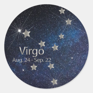 Sticker Rond Symbole Virgo - Zodiac Star