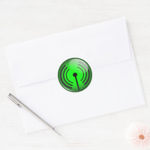 Sticker Rond Symbole Wi-Fi