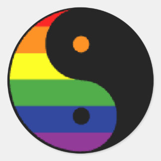 STICKER ROND SYMBOLE YIN-YANG-ARBITRE-ARBITRE-ARBITRE-JAUNE