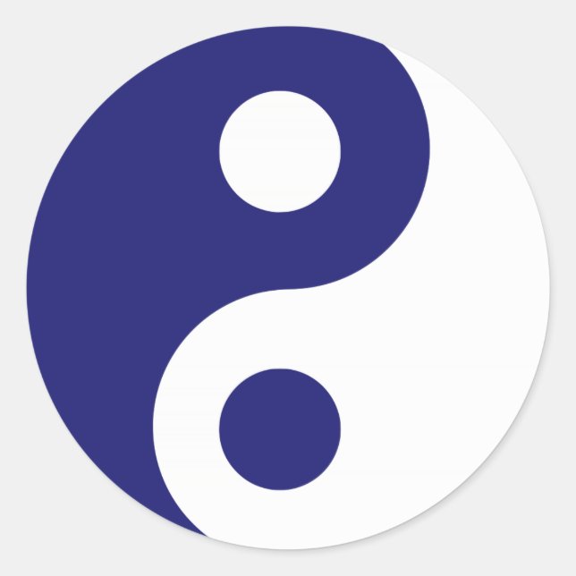 Sticker Rond Symbole Yin Yang Bleu de minuit (Devant)