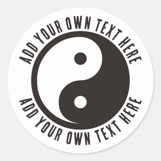 Sticker Rond Symbole Yin Yang - tatouage solide (Devant)