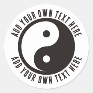 Sticker Rond Symbole Yin Yang - tatouage solide