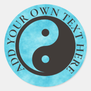 Sticker Rond Symbole Yin Yang - tatouage solide