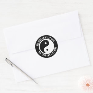 Sticker Rond Symbole Yin Yang - tatouage solide design 2