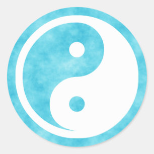 Sticker Rond Symbole Yin Yang - tatouage solide design 2