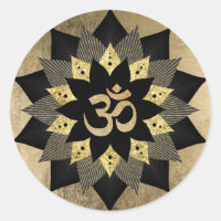 Symbole Yoga Om Fleur Lotus Noir & Or
