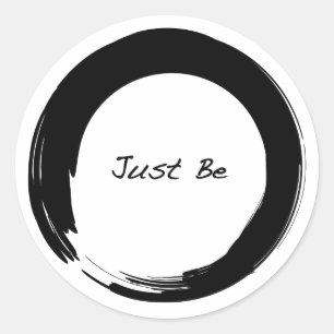 Sticker Rond Symbole zen avec "Just Be"