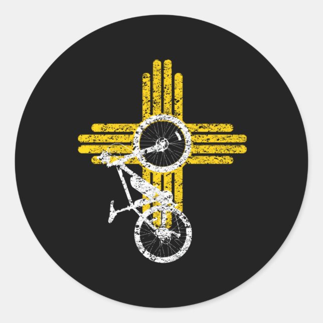 Sticker Rond Symbole Zia E-Bike Nouveau-Mexique (Devant)