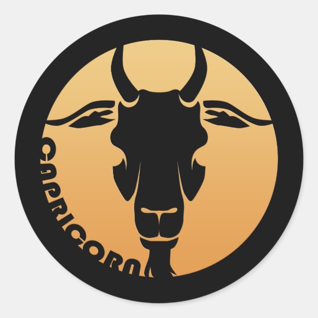 Sticker Rond SYMBOLE Zodiaque Capricorne (Devant)